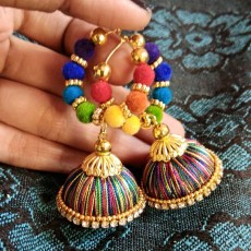 Rainbow silk earings - Earrings on Aster Vender