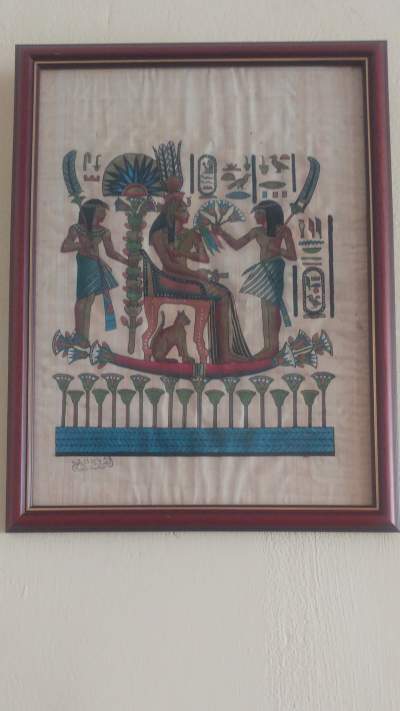 Original signed Ancient Egyptian papyrus painting - Other Decorations on Aster Vender