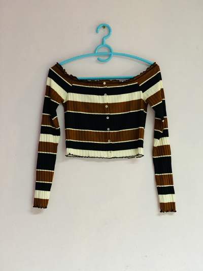 Striped brown and white top - Tops (Women) on Aster Vender