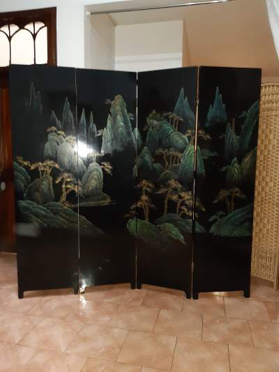 Chinese lacquer screen different design on both sides  - Living room sets on Aster Vender