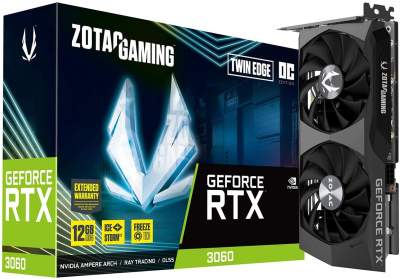 ZOTAC GAMING GeForce RTX 3060 Twin Edge OC 12GB GDDR6 192-bit 15 Gbps  - All electronics products on Aster Vender