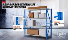 1.5x2M 1000KG Metal Warehouse Racking Storage Garage Shelving Steel Sh - Others on Aster Vender