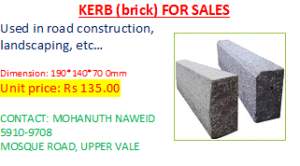 kerb (brick) a vendre - Other building materials on Aster Vender