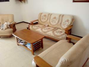 Sofa set en bois et cuire - Living room sets on Aster Vender