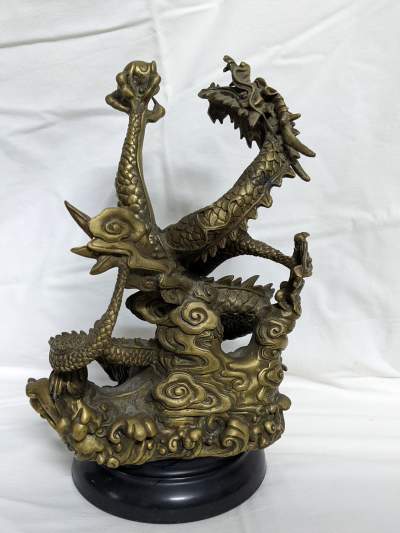 Statue dragon chinois en laiton - Brass Chinese dragon statue - Antiquities on Aster Vender