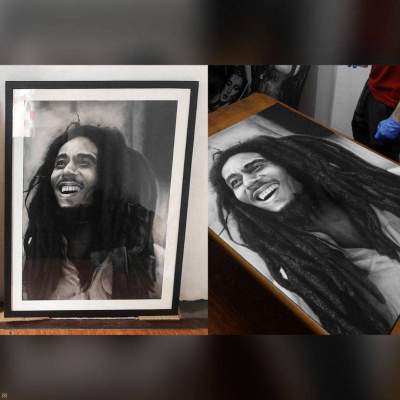 BOB MARLEY 01 (DESSIN CHARCOAL) 97×128 CM - Interior Decor on Aster Vender