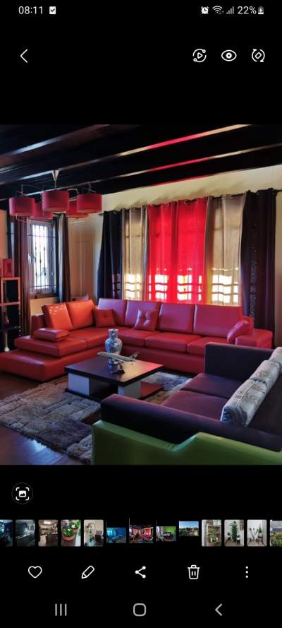 Long red sofa 6 place from Lovely Home - Sofas couches on Aster Vender