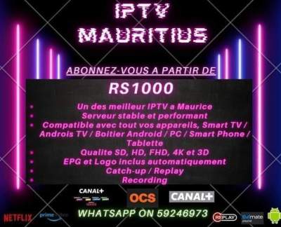 IPTV..Promo..Rs1000. Whatsapp on 59246973 - Entertainment