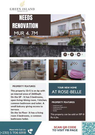 House needs renovation for sale at ROSE-BELLE with a perfect location - House on Aster Vender