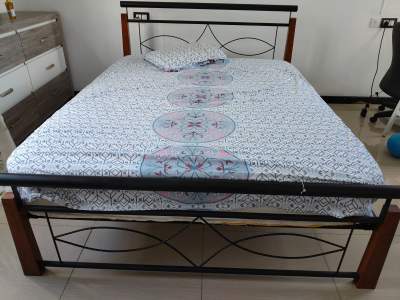 Metal bed with Mattress - Bedroom Furnitures