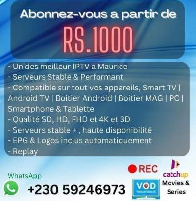 IPTV...as from RS.1000. Whatsapp on 59246973 - Entertainment