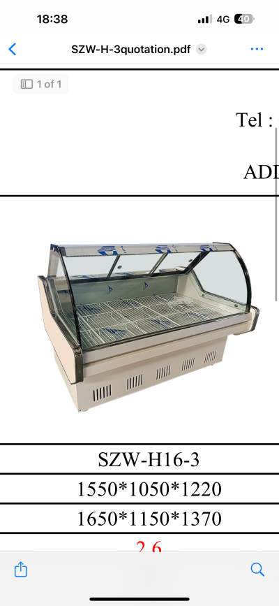 Chiller cabinet display for chicken and meat - Others