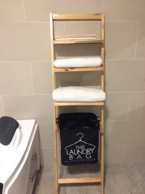 Wooden Towel Stand And Basket  - Bathroom on Aster Vender