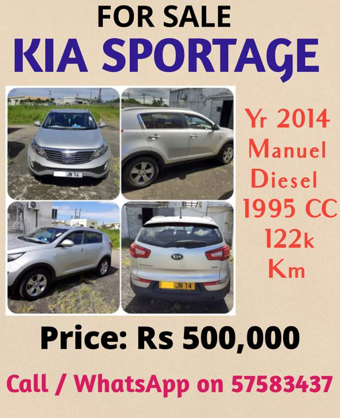 For Sale. KIA SPORTAGE Yr 2014 - 4 - SUV Cars  on Aster Vender