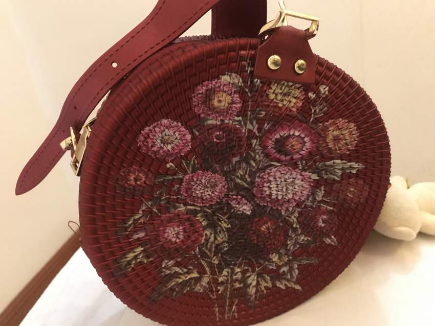 Red round weave bag with teddy and tie - 0 - Bags  on Aster Vender