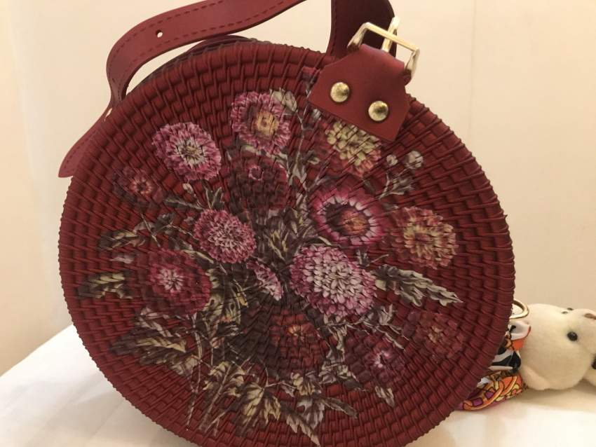 Red round weave bag with teddy and tie - 2 - Bags  on Aster Vender