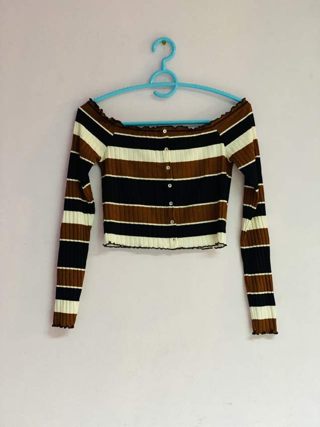 Striped brown and white top - 0 - Tops (Women)  on Aster Vender