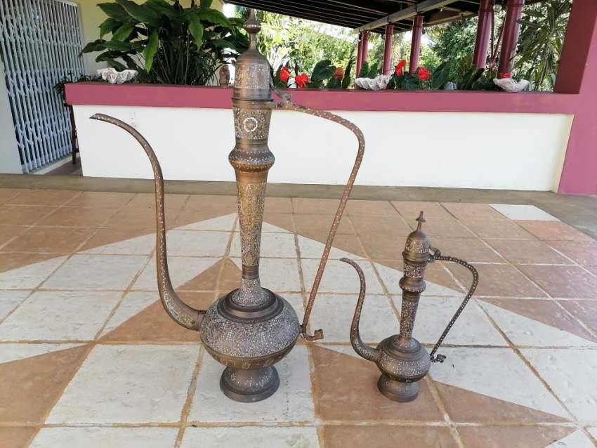 Vintage brass pots