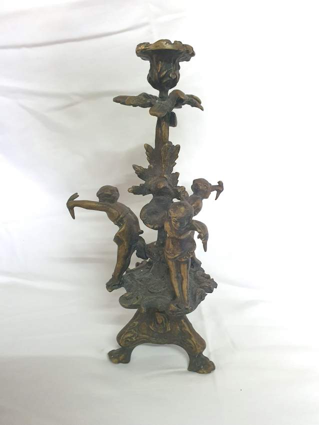 Bougeoir aux petits anges - Candlestick with little angels  - 0 - Old stuff  on Aster Vender