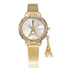 New Fashion Women Crystal Eiffel Tower Stainless Steel Analog Quartz W - 0 - Watches  on MauriCar