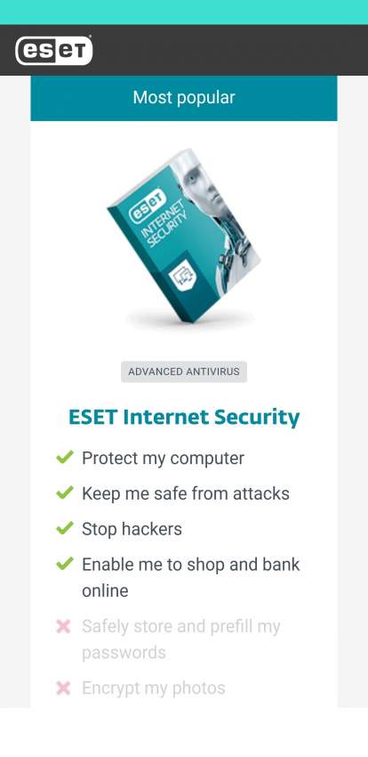 ESET INTERNET SECURITY LICENSE KEY (3 x 30 DAYS) - 4 - Software  on Aster Vender