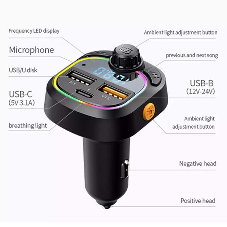 C28 Fast Charging Type-C & FM Transmitter - 9 - Compact cars  on Aster Vender