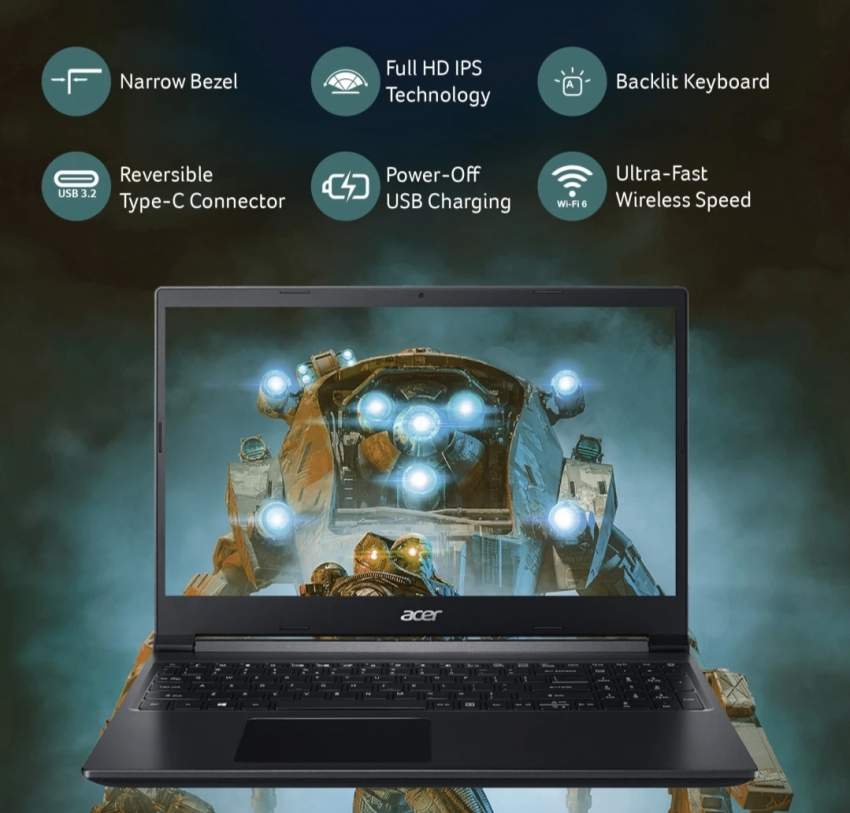 Acer Aspire 7 GTX 1650 TI 8GB RAM 512 GB SSD (can be upgrade till 2TB) - 4 - Gaming Laptop  on Aster Vender