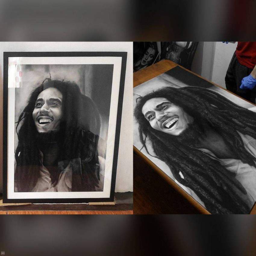 BOB MARLEY 01 (DESSIN CHARCOAL) 97×128 CM - 0 - Interior Decor  on Aster Vender