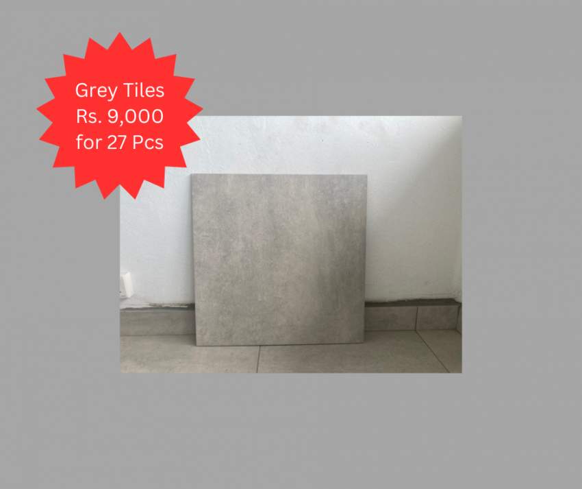 Tiles (Heavy Duty) - Grey - Origin: Spain - 60x60cm - 27 Units - 3 - Interior Decor  on Aster Vender