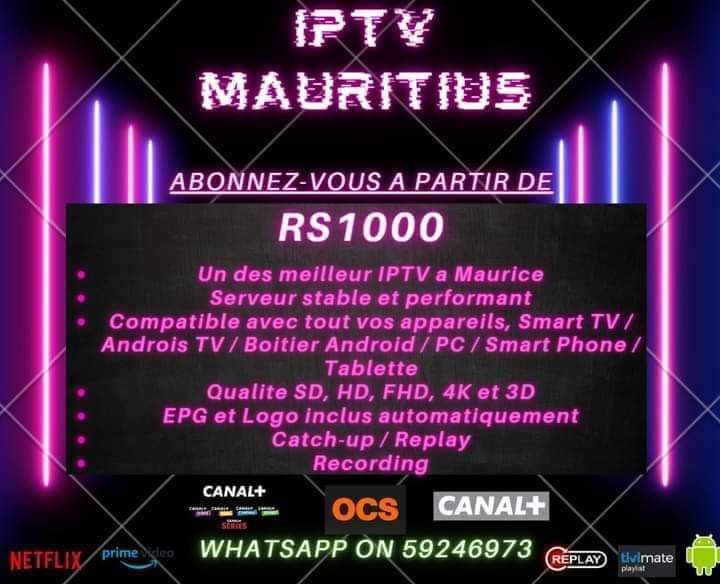 IPTV. PROMO..Rs1000. WhatsApp on 59246973