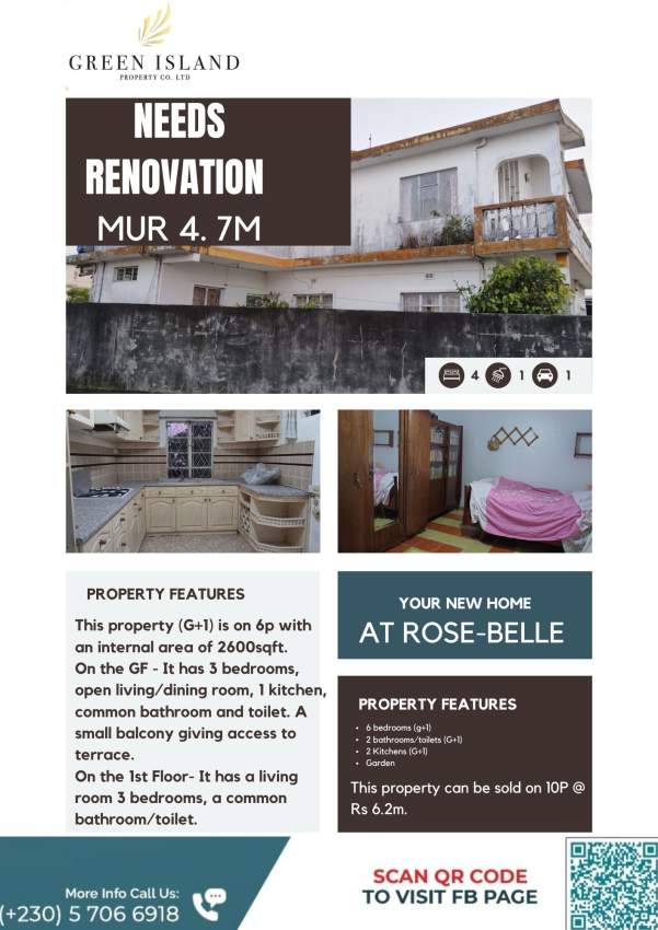 House needs renovation for sale at ROSE-BELLE with a perfect location - 0 - House  on Aster Vender