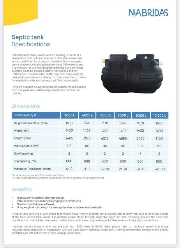 Septic tank Nabridas 3000L new- MUR 20,000 (negotiable) - 1 - Others  on Aster Vender