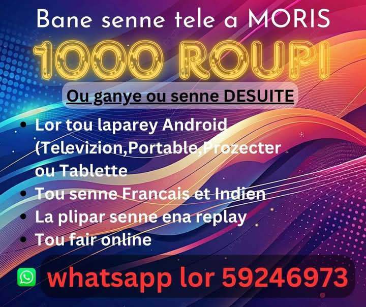 IPTV...as from RS.1000. Whatsapp on 59246973