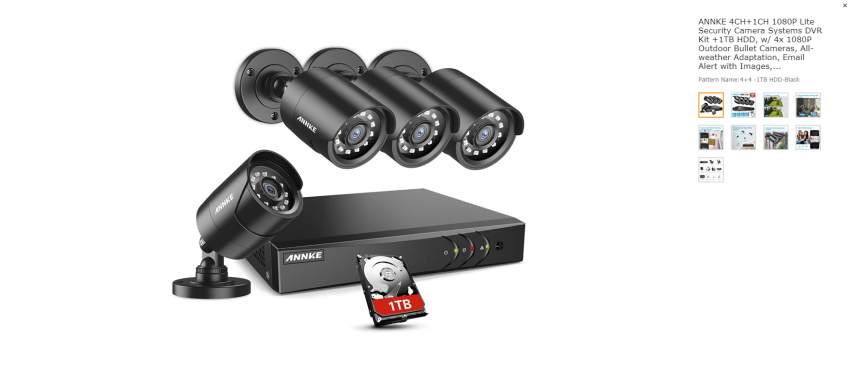 ANNKE 4CH+1CH 1080P Lite Security Camera Systems DVR Kit +1TB HDD - 0 - All electronics products  on Aster Vender