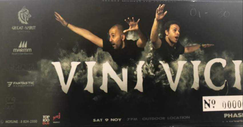 2 TICKETS VINI VICI - The Great Spirit Festival 9 NOV 2019 - 0 - Events  on Aster Vender